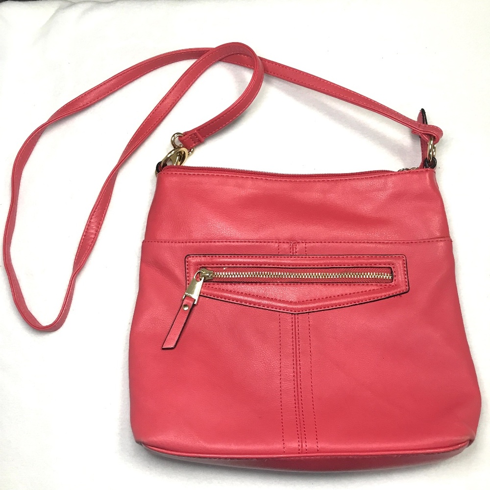 Tignanello Salmon Pink Soft Leather Crossbody Bag
